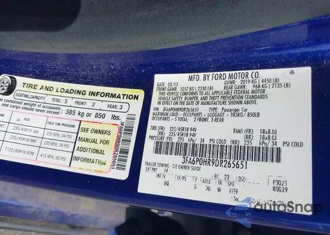 2013 Ford Fusion Se z USA, uszkodzony, nr VIN 3FA6P0HR9DR265651